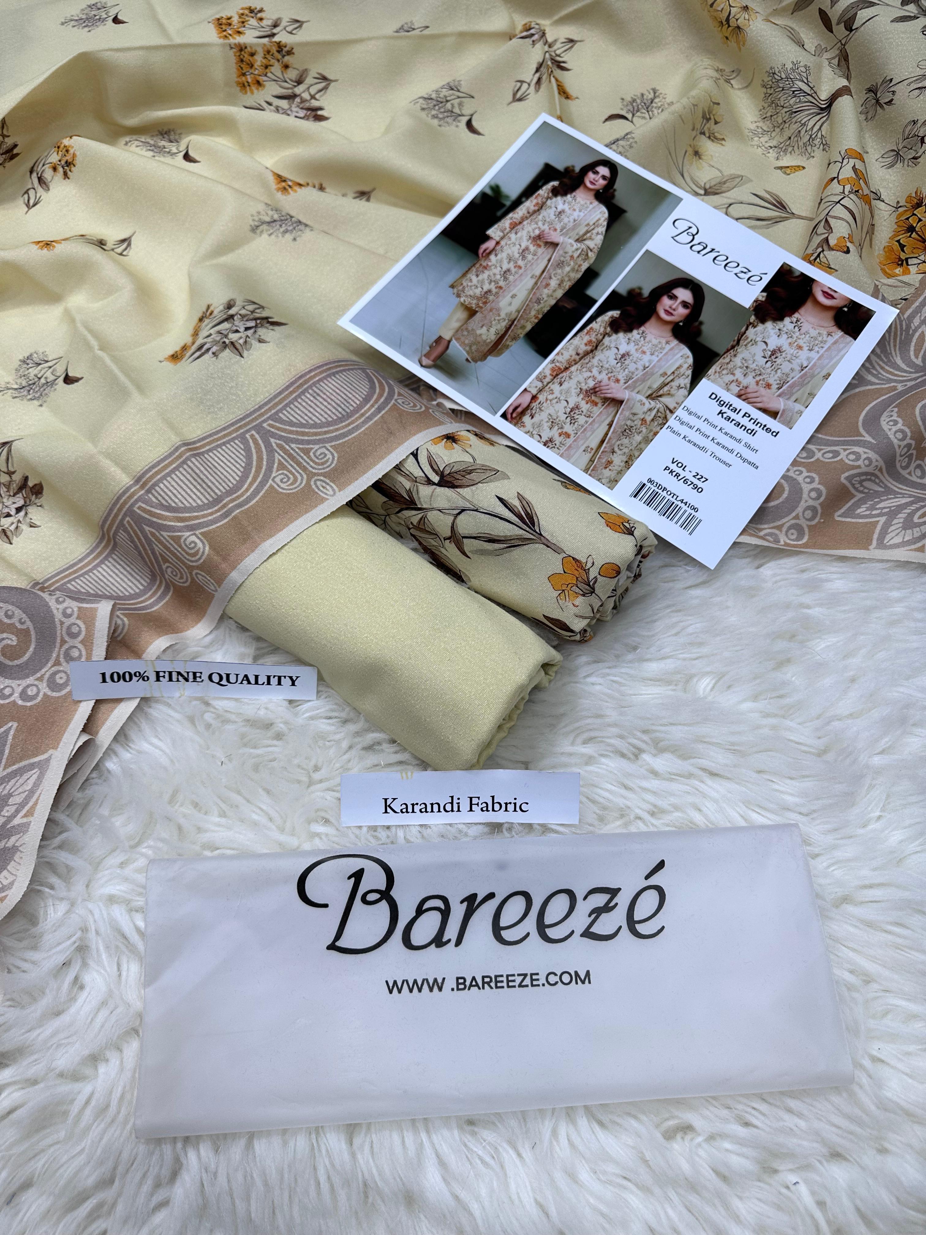 BAREEZE AIRJET KARANDI DIGITAL PRINT &nbsp;VOLUME 3Pc