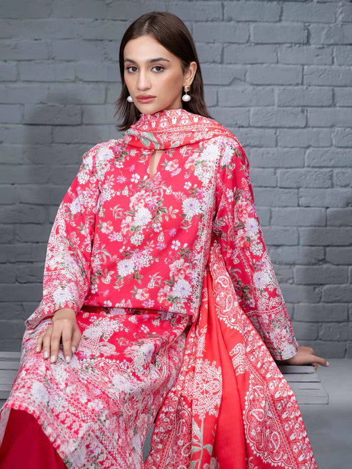 3 Piece Khaddar Suit-Printed (Unstitched)