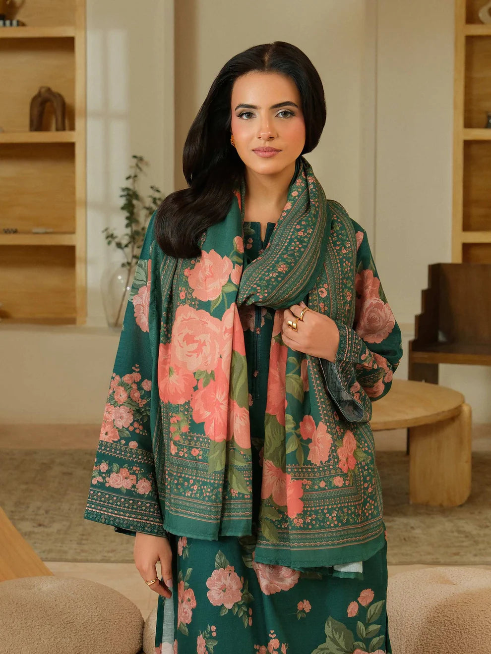 3 Piece Khaddar Suit-Printed (Unstitched)