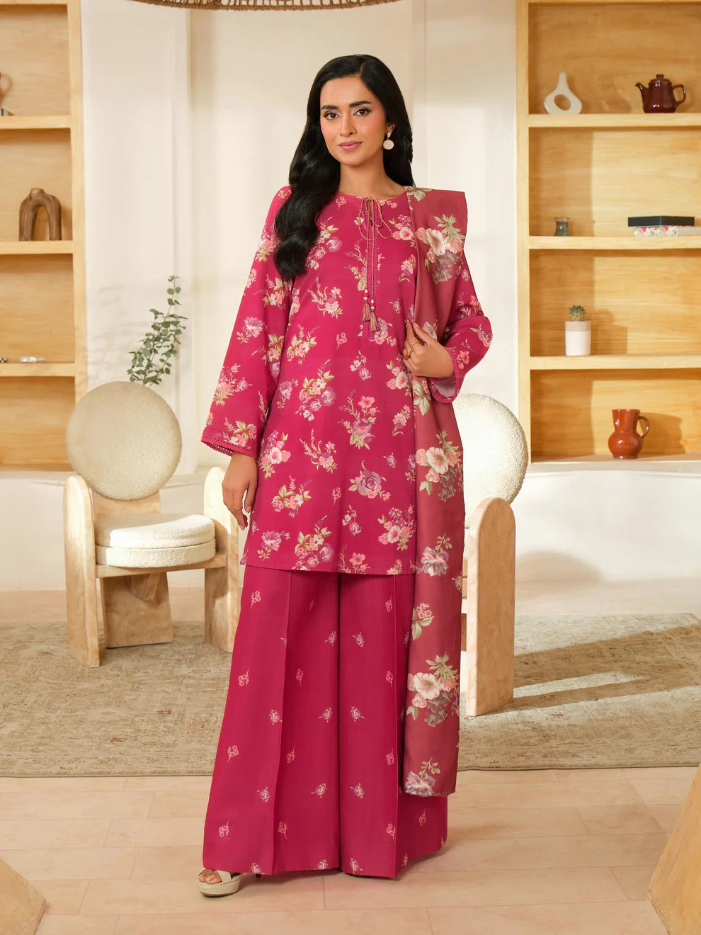 3 Piece Khaddar Suit-Printed (Unstitched)