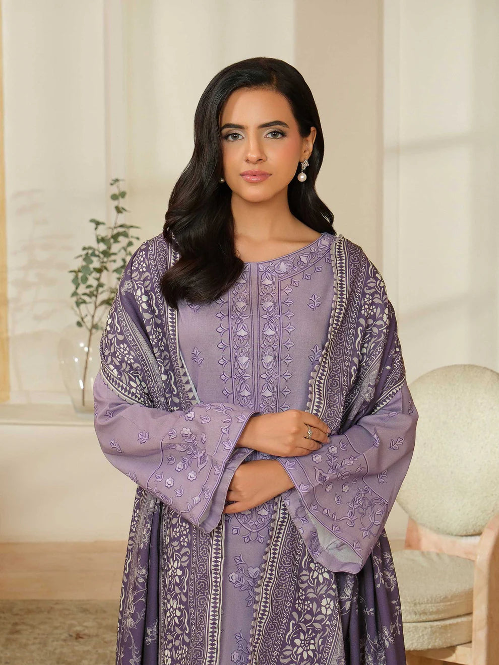 3 Piece Khaddar Suit-Printed (Unstitched)