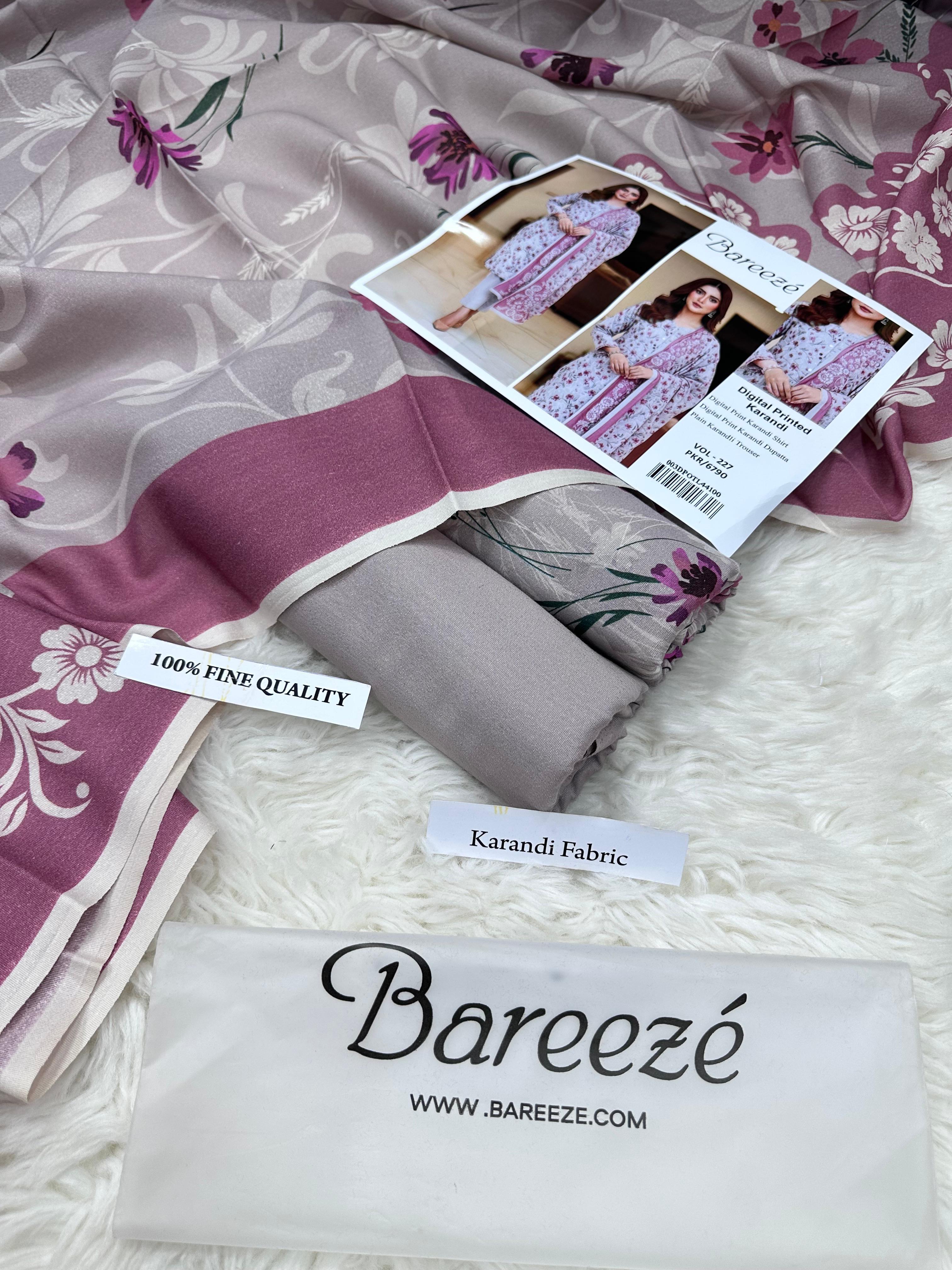 BAREEZE AIRJET KARANDI DIGITAL PRINT &nbsp;VOLUME 3Pc