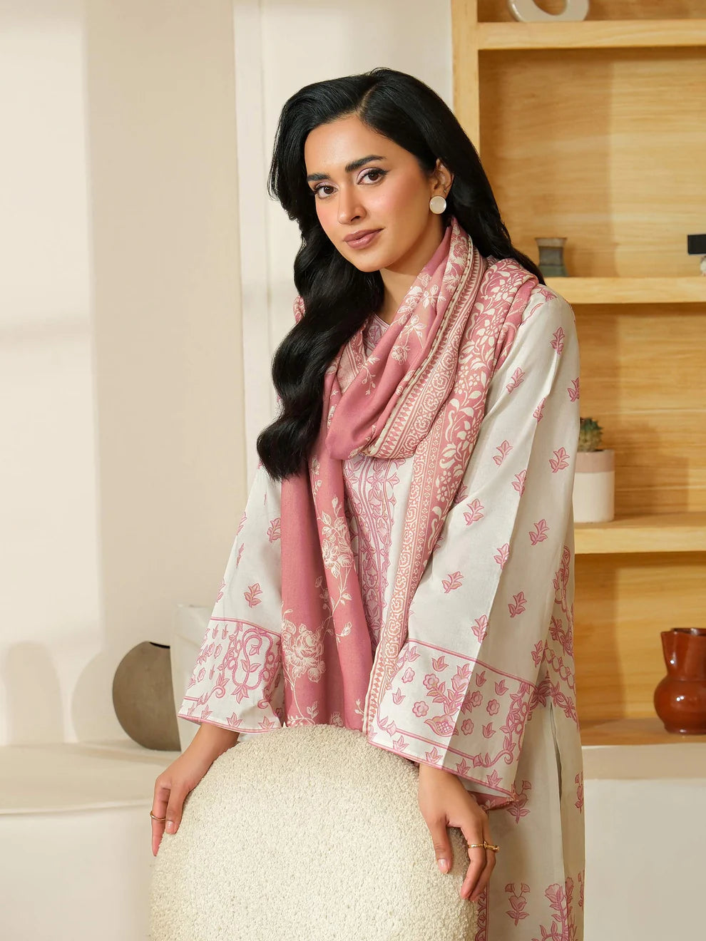 3 Piece Khaddar Suit-Printed (Unstitched)