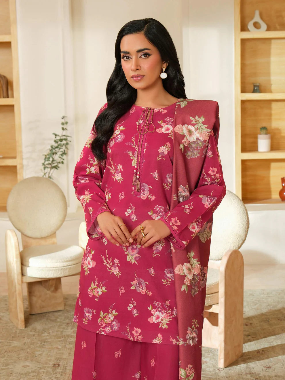 3 Piece Khaddar Suit-Printed (Unstitched)