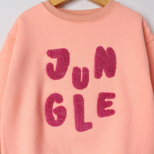 Coral Peach Themed Girls Sweatshirt