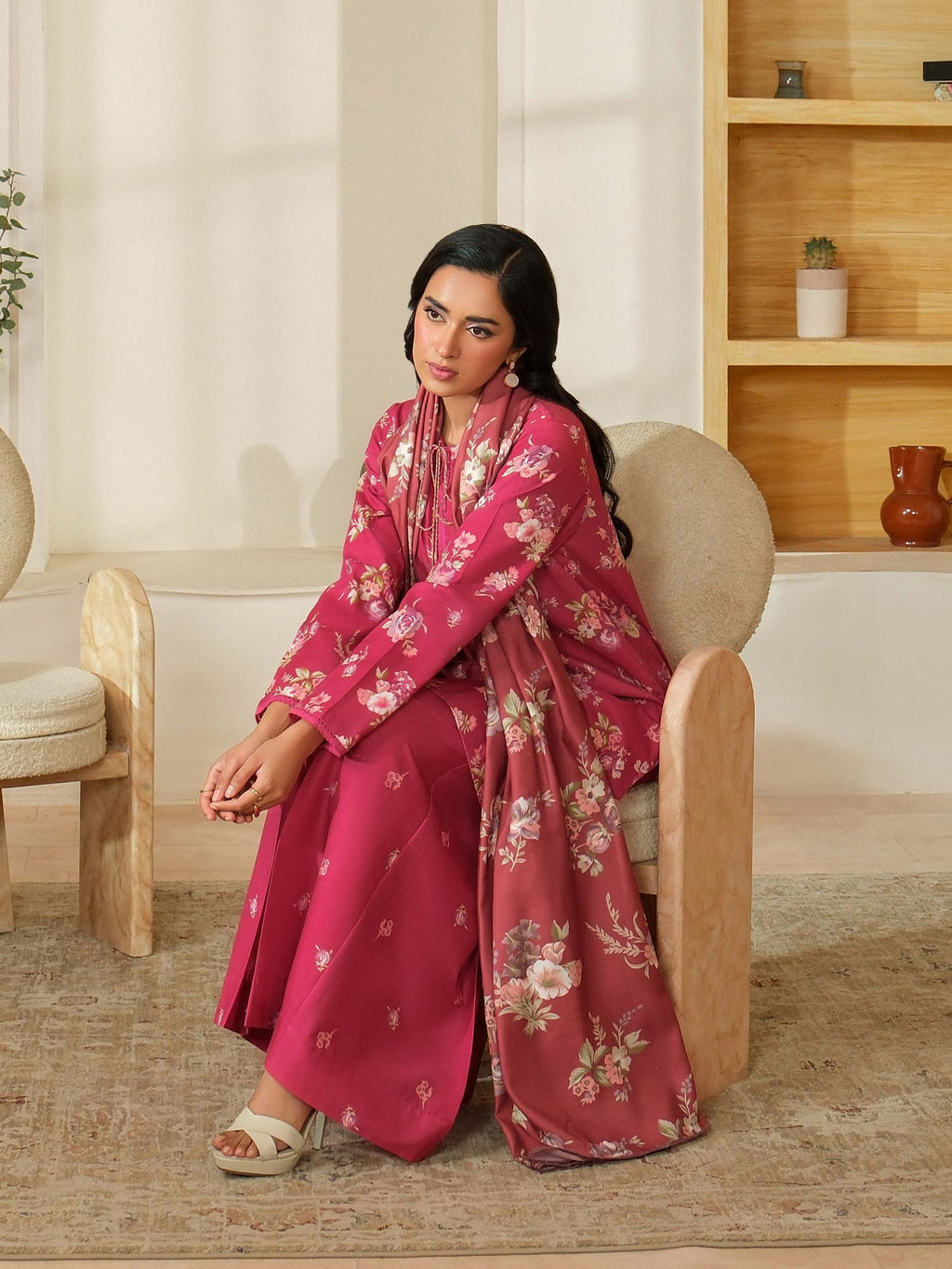 3 Piece Khaddar Suit-Printed (Unstitched)