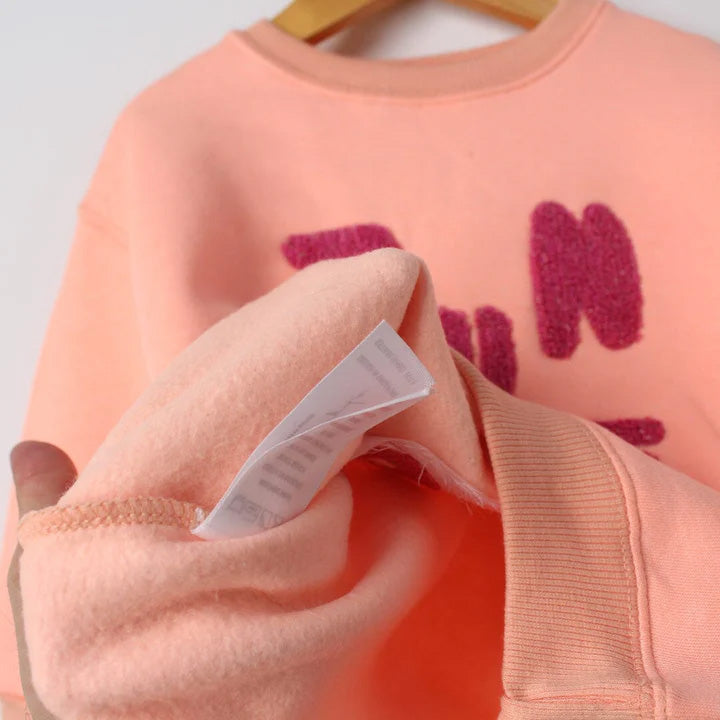 Coral Peach Themed Girls Sweatshirt