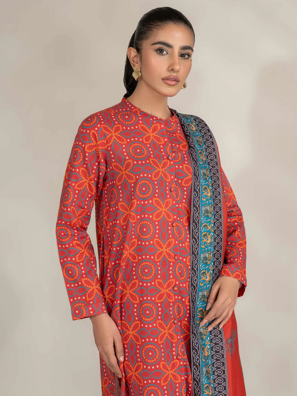 3 Piece Khaddar Suit-Printed (Unstitched)