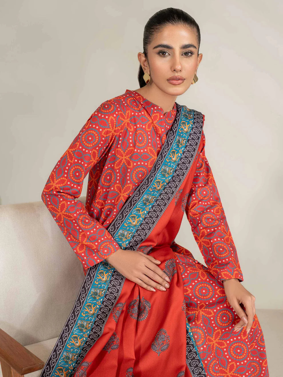 3 Piece Khaddar Suit-Printed (Unstitched)