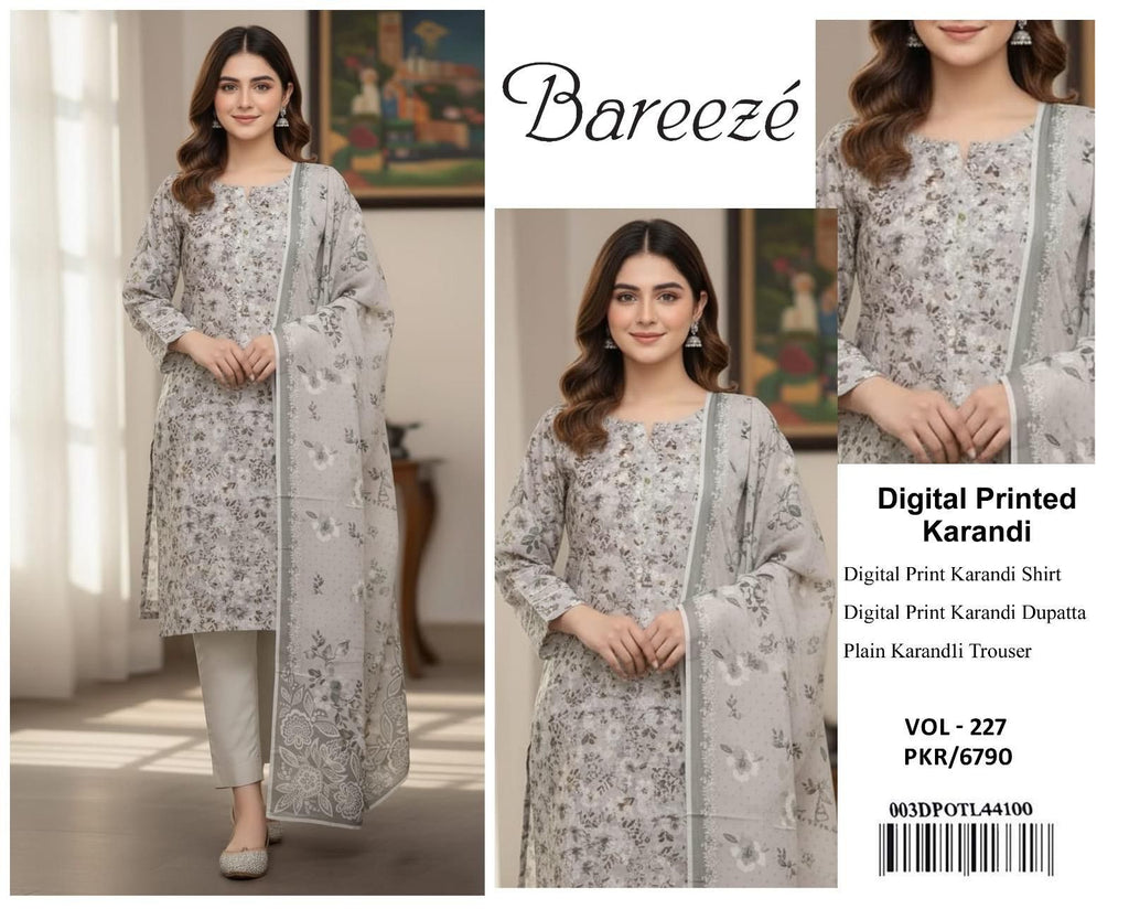 BAREEZE AIRJET KARANDI DIGITAL PRINT  VOLUME 3Pc
