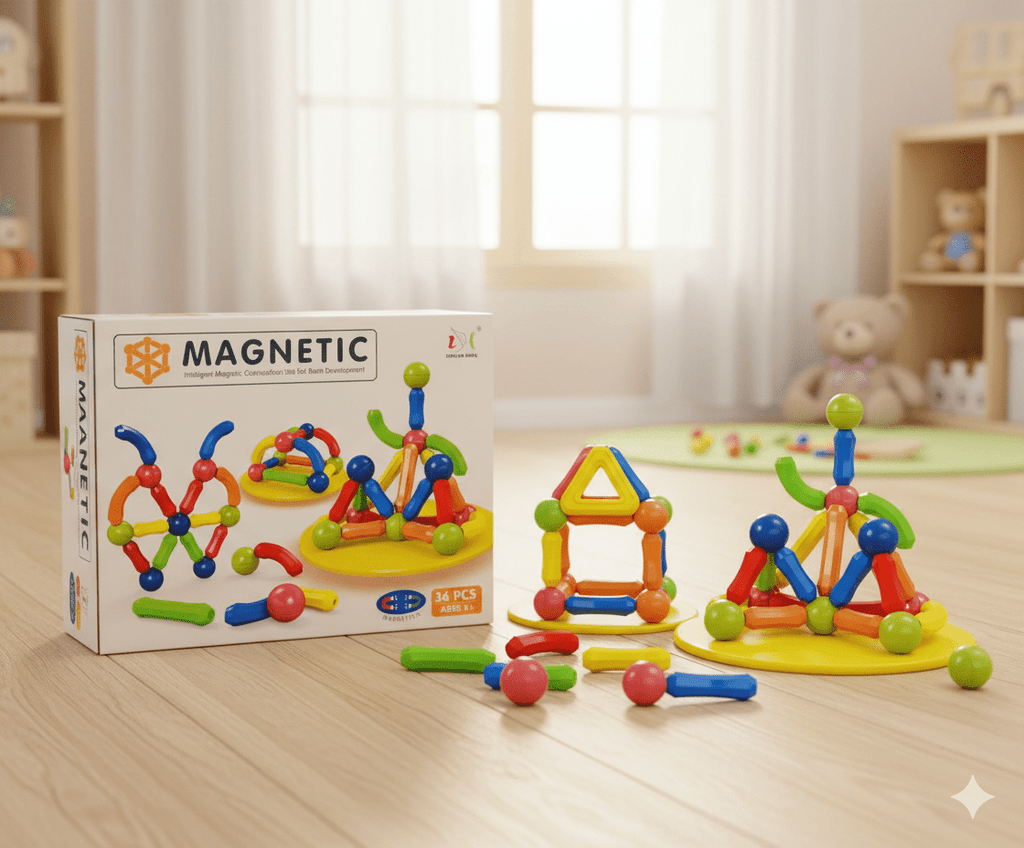 Magnetic Building Blocks Set – STEM Educational Toy for Kids