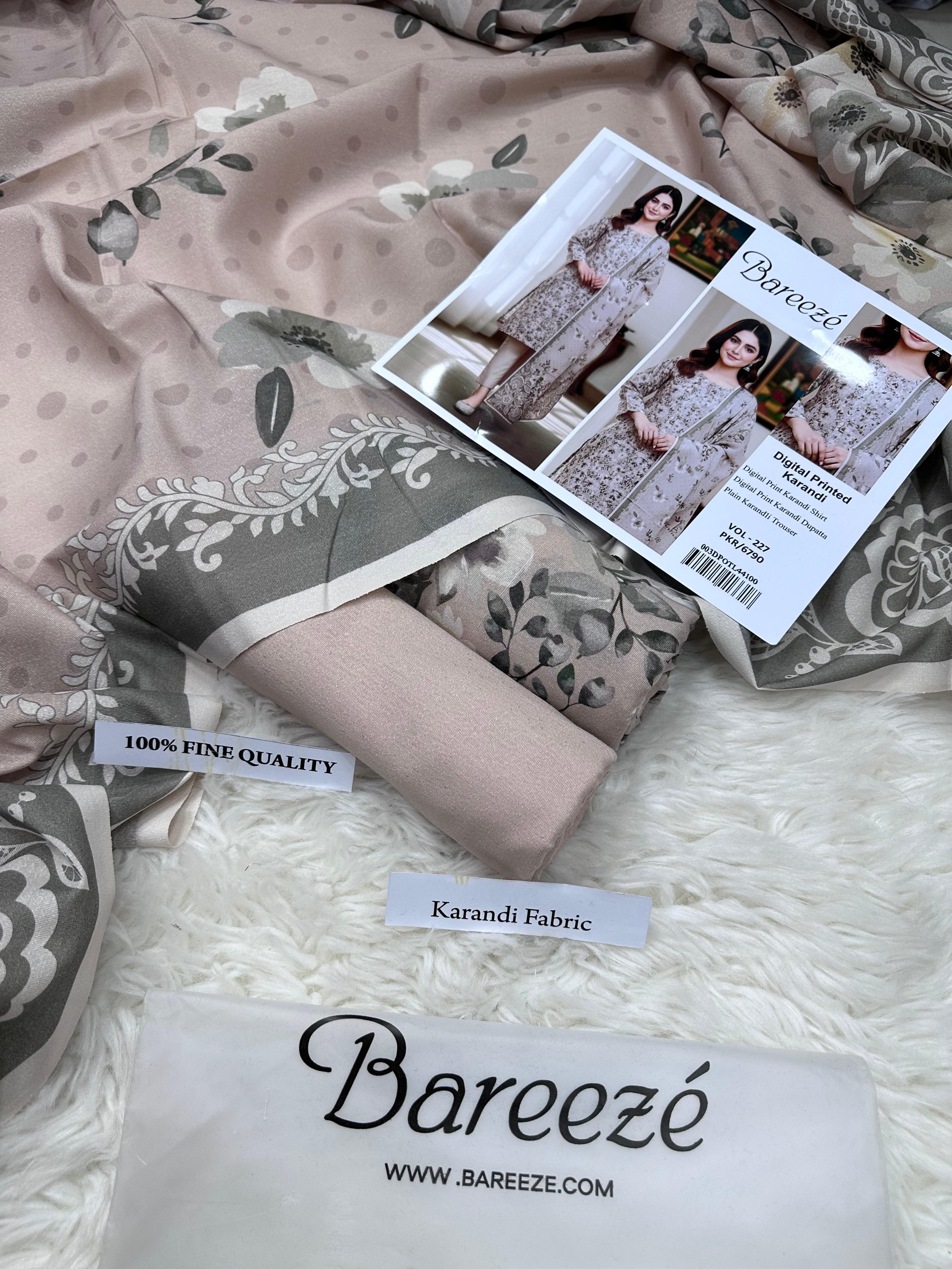 BAREEZE AIRJET KARANDI DIGITAL PRINT  VOLUME 3Pc