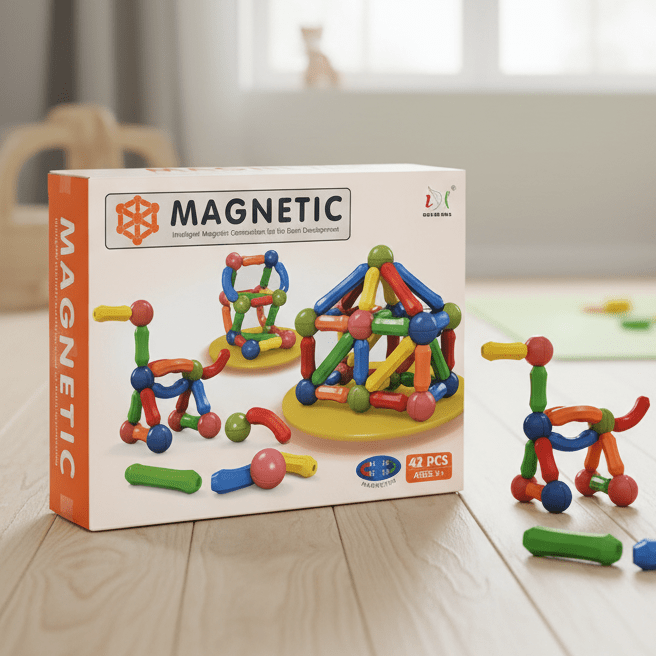 Magnetic Building Blocks Set – STEM Educational Toy for Kids