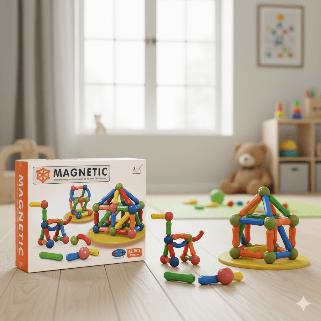 Magnetic Building Blocks Set – STEM Educational Toy for Kids