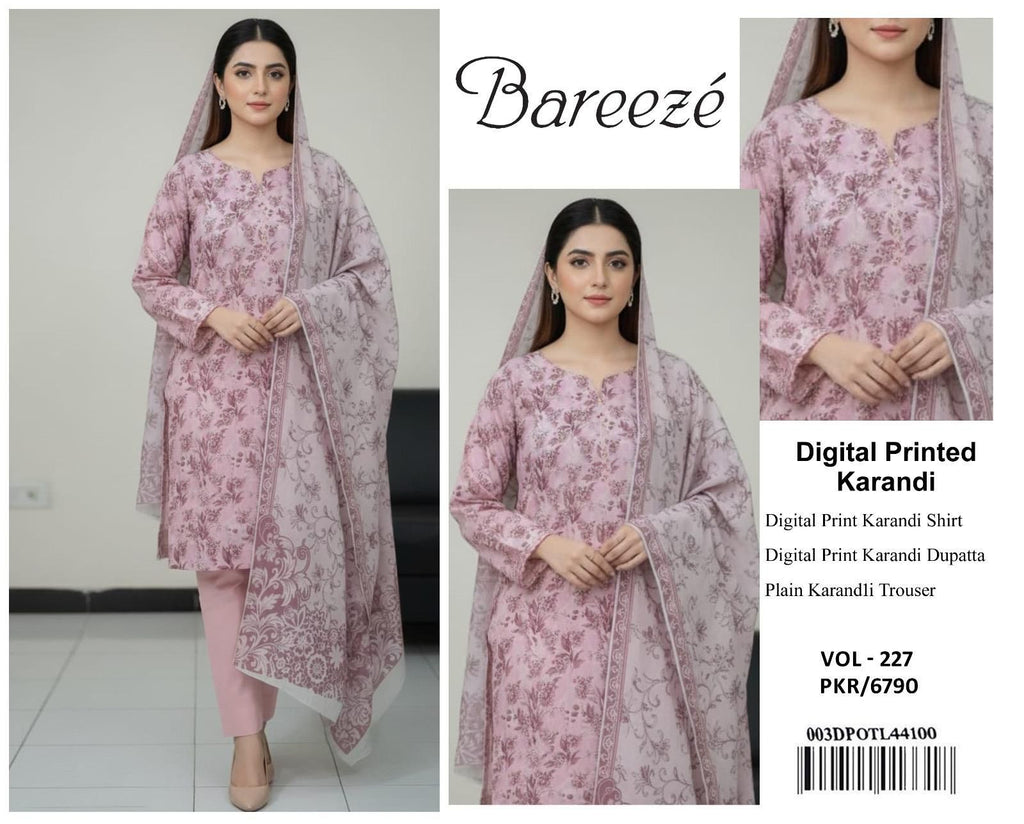 BAREEZE AIRJET KARANDI DIGITAL PRINT  VOLUME 3Pc