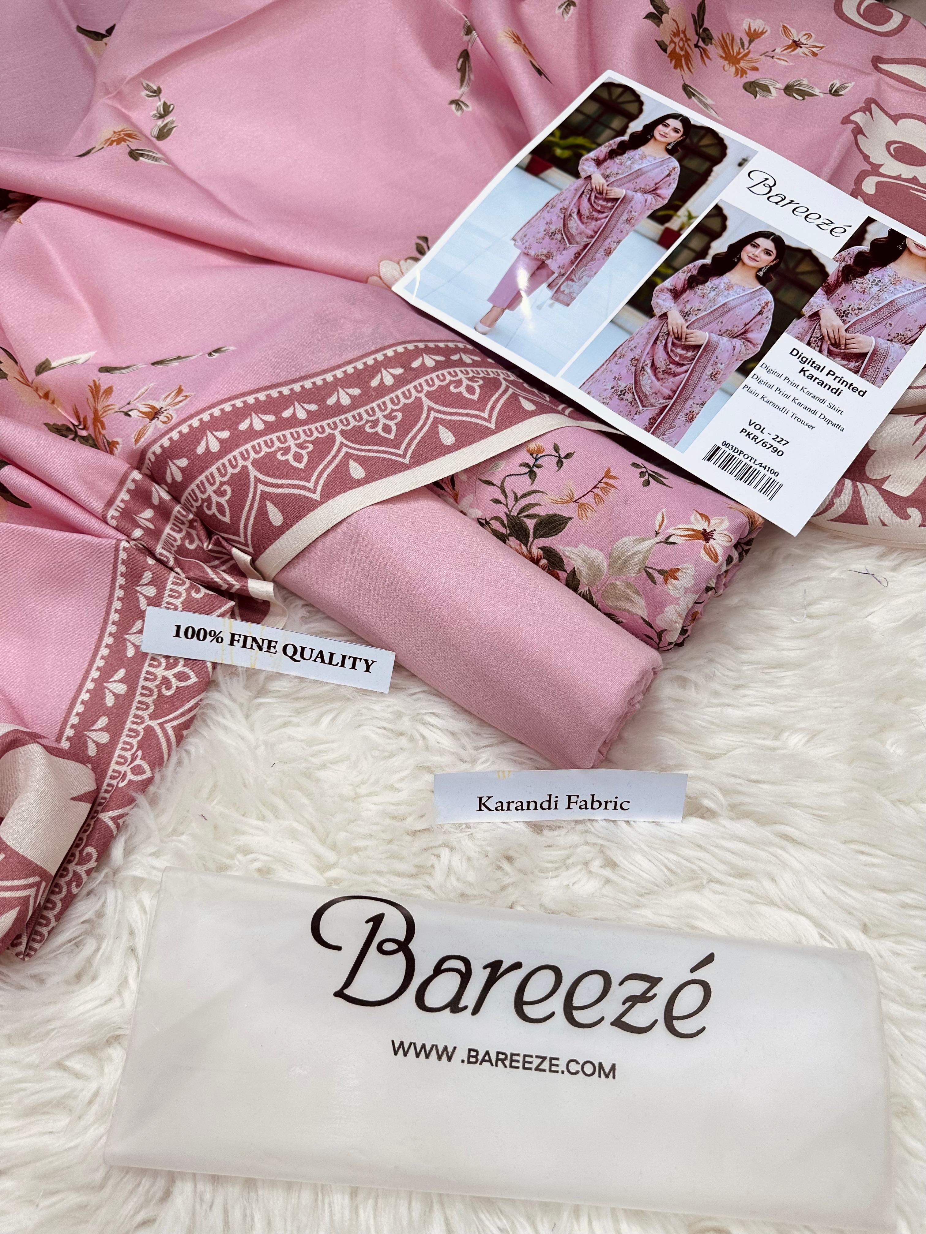 BAREEZE AIRJET KARANDI DIGITAL PRINT VOLUME 3Pc