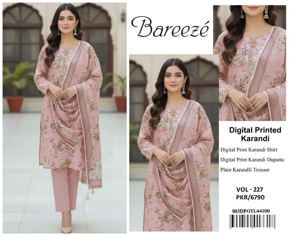 BAREEZE AIRJET KARANDI DIGITAL PRINT VOLUME 3Pc