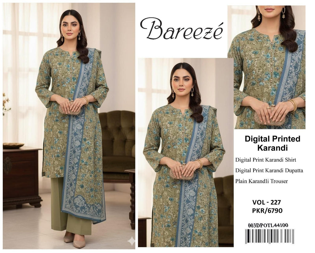 BAREEZE AIRJET KARANDI DIGITAL PRINT VOLUME 3Pc