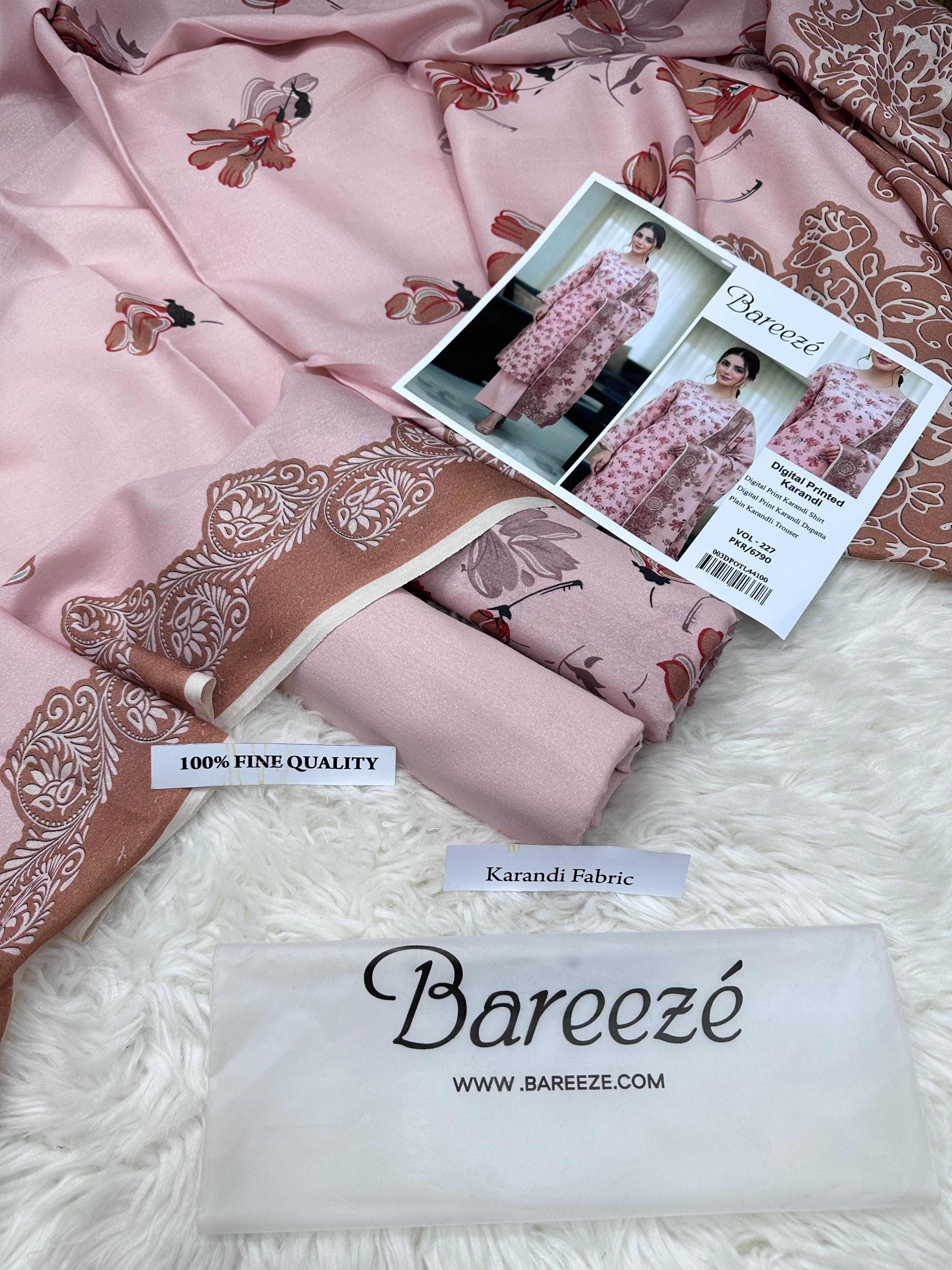 BAREEZE AIRJET KARANDI DIGITAL PRINT &nbsp;VOLUME 3Pc
