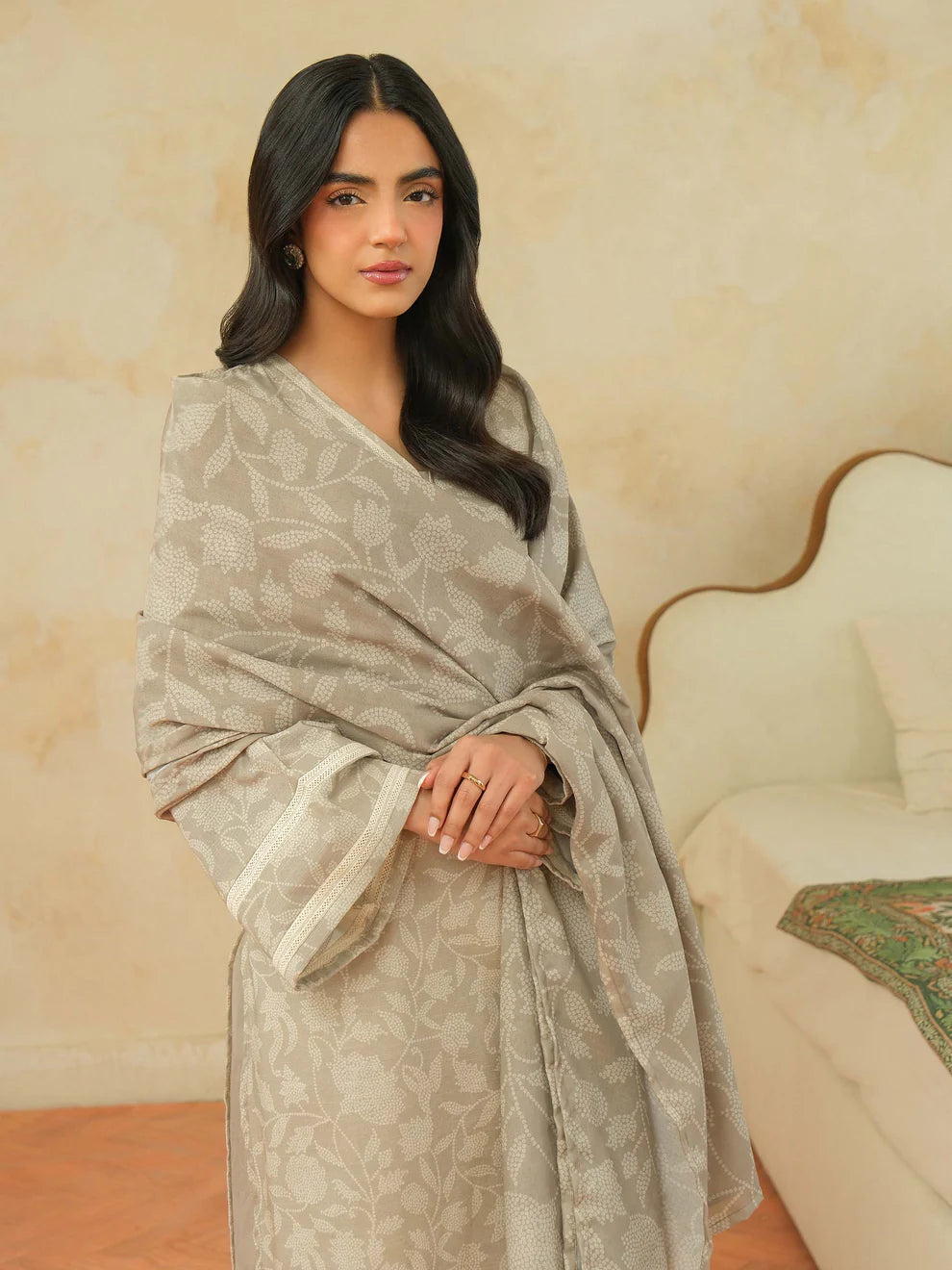 2 Piece Khaddar Suit-Printed (Unstitched)