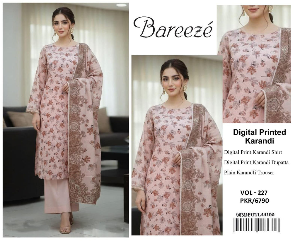 BAREEZE AIRJET KARANDI DIGITAL PRINT &nbsp;VOLUME 3Pc