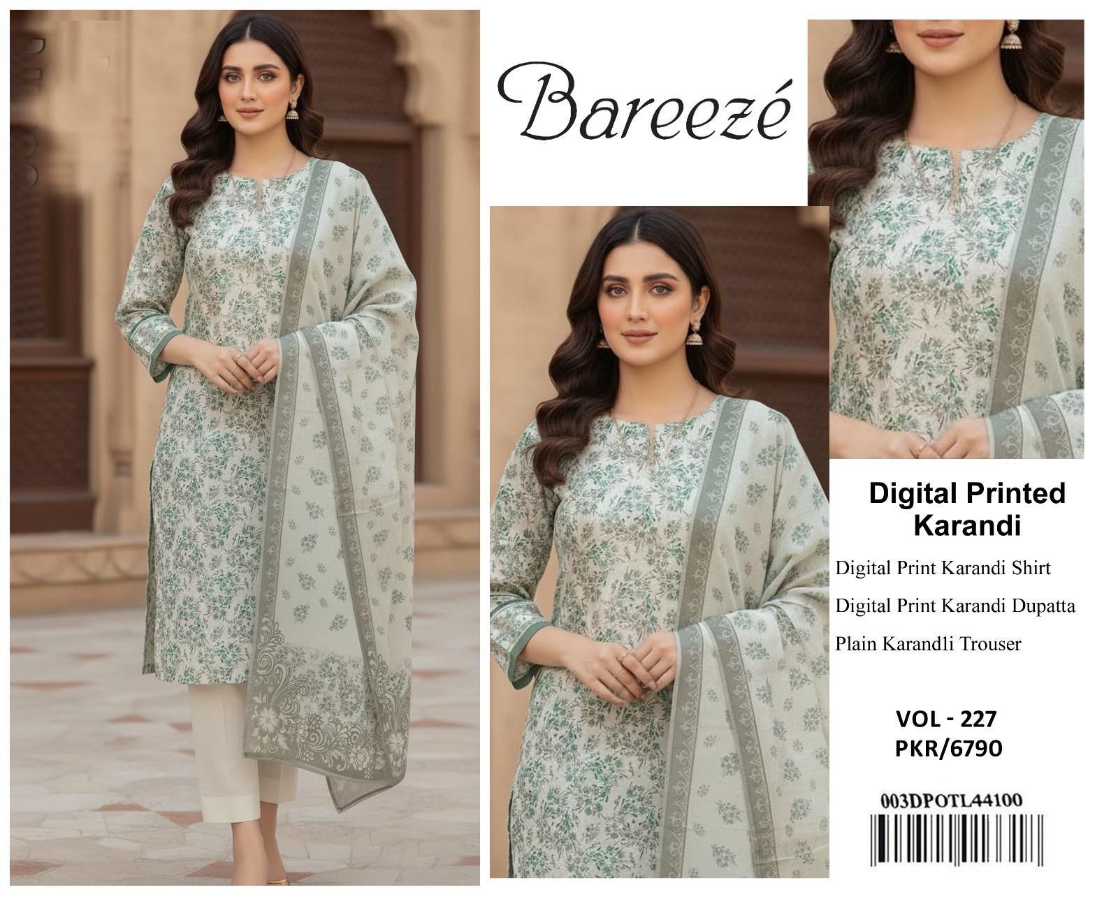 BAREEZE AIRJET KARANDI DIGITAL PRINT &nbsp;VOLUME 3Pc