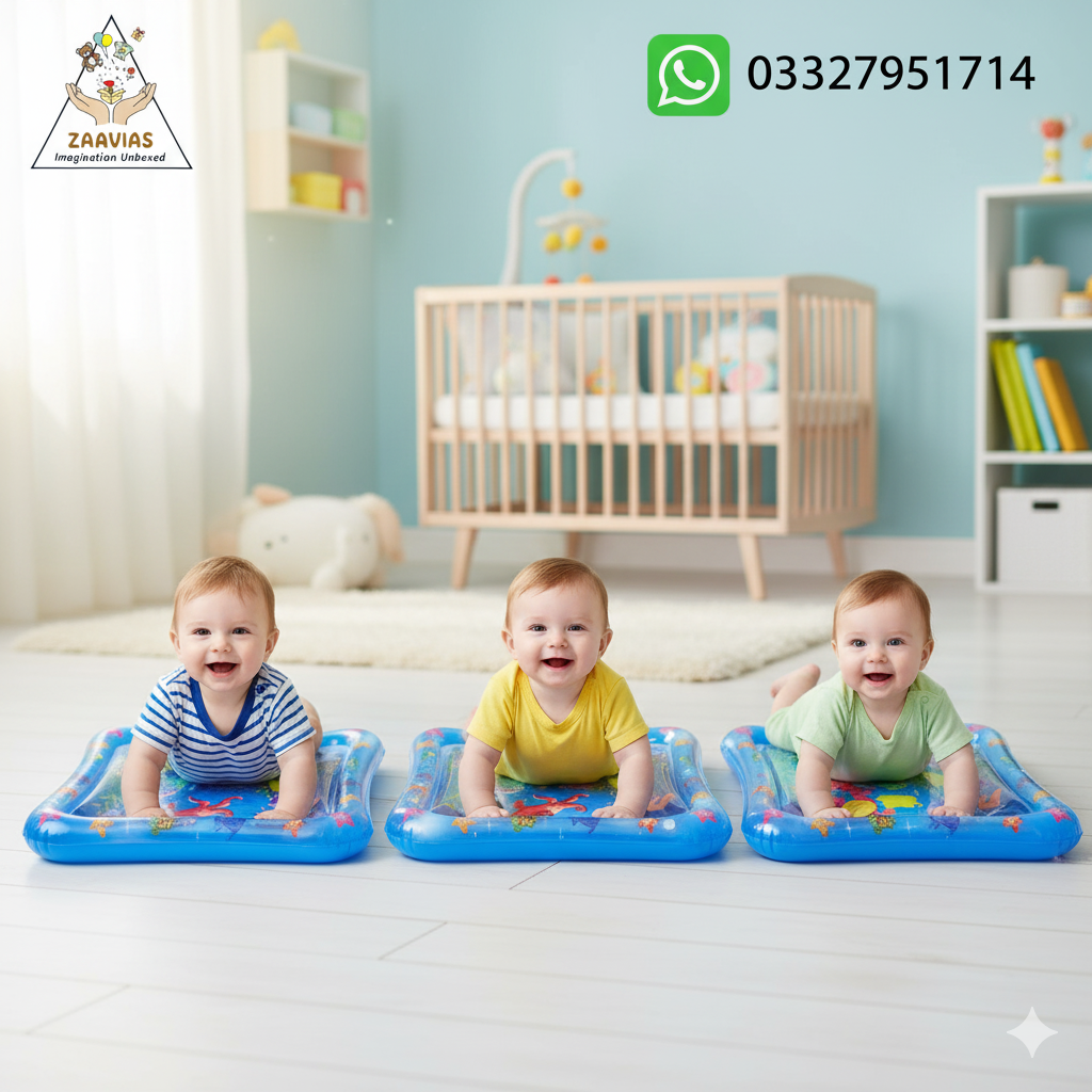 Premium Baby Inflatable Water Tummy Time Mat (Blue)