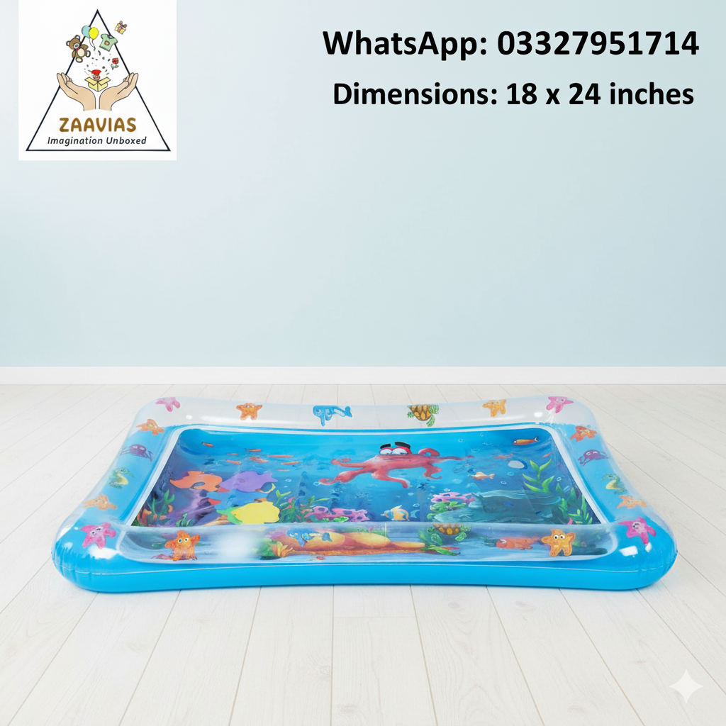 Premium Baby Inflatable Water Tummy Time Mat (Blue)
