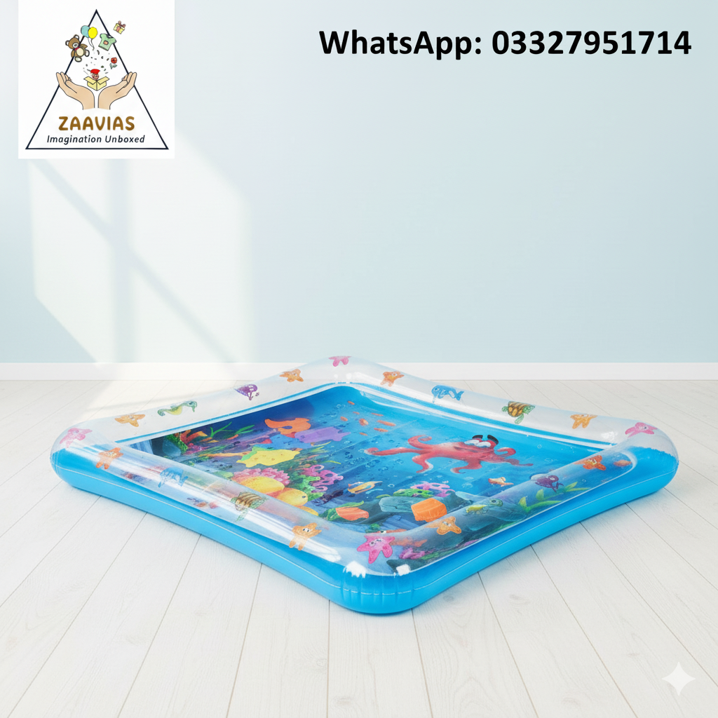 Premium Baby Inflatable Water Tummy Time Mat (Blue)