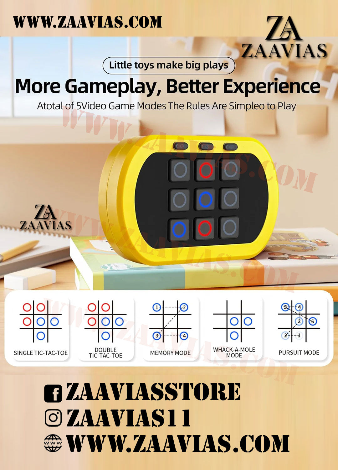 5in1 Handheld Puzzle Game Console Tic Tac Toe Games