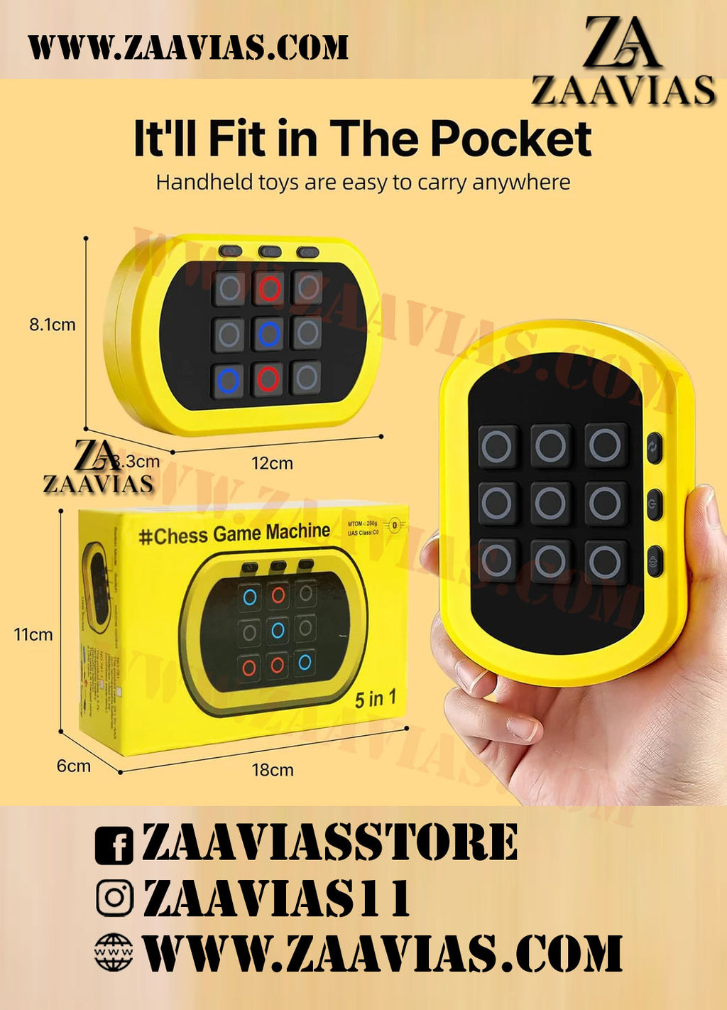 5in1 Handheld Puzzle Game Console Tic Tac Toe Games